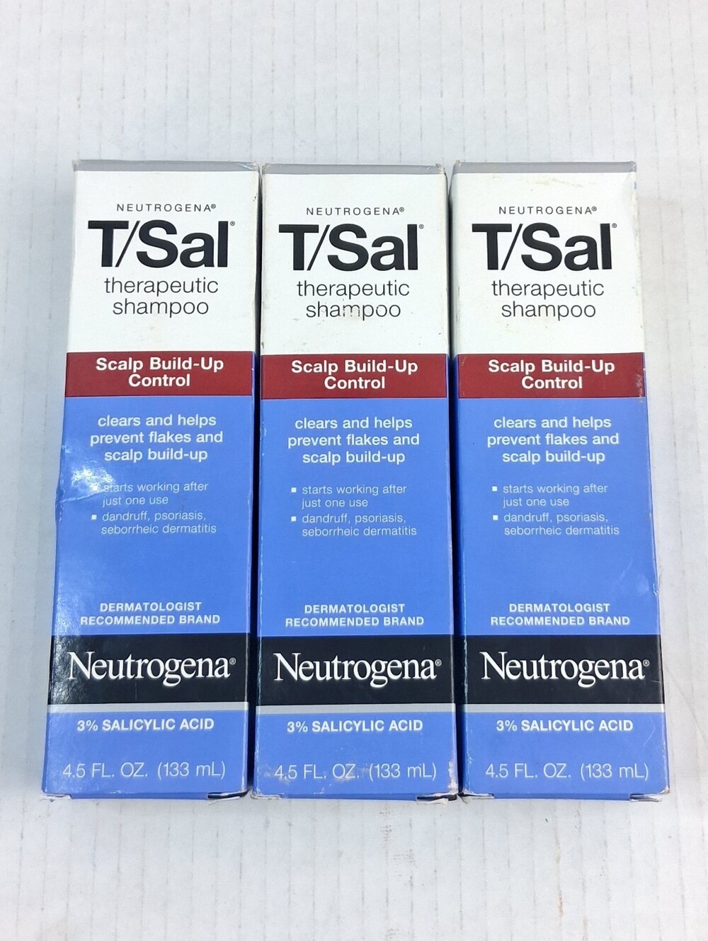 Neutrogena T/Sal Therapeutic Shampoo 4.5oz Lot of 3 Exp: 12/2027